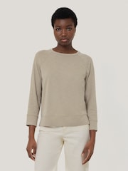 Jigsaw Grey 100% Cotton Luxe Raglan T-Shirt - Image 1 of 5