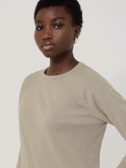 Jigsaw Grey 100% Cotton Luxe Raglan T-Shirt - Image 4 of 5