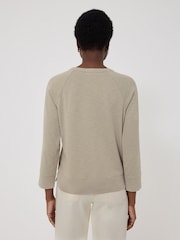 Jigsaw Grey 100% Cotton Luxe Raglan T-Shirt - Image 5 of 5