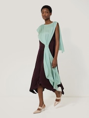 Jigsaw Red Viscose Drape Cape Dress - Image 1 of 5