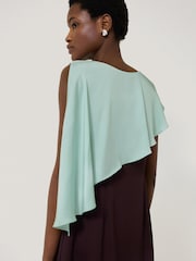 Jigsaw Red Viscose Drape Cape Dress - Image 4 of 5