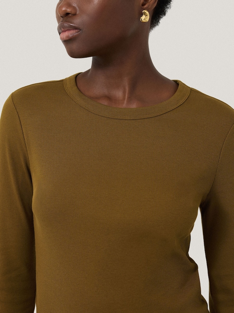 Jigsaw Green Long Sleeve Fine Cotton Baby T-Shirt - Image 2 of 5 Jigsaw Green Long Sleeve Fine Cotton Baby T-Shirt - Image 2 of 5