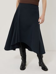 Jigsaw Blue Cotton Seam Detail Skirt - Image 2 of 5