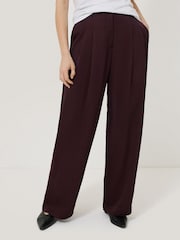 Jigsaw Red Satin Wide Leg Trousers - Image 1 of 3