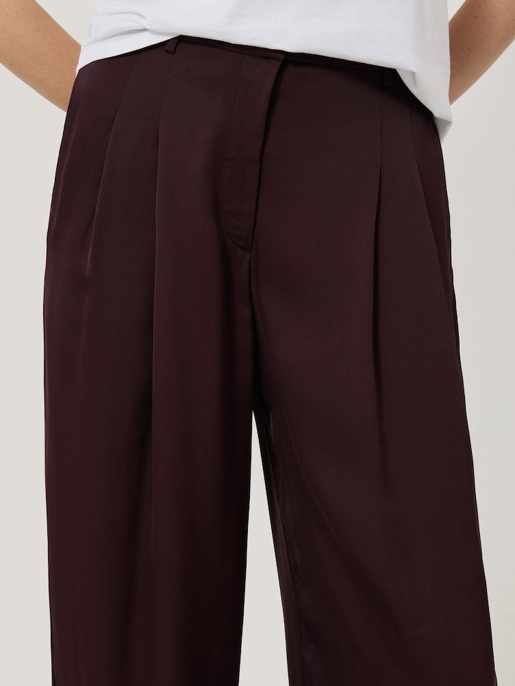 Jigsaw Red Satin Wide Leg Trousers - Image 2 of 3