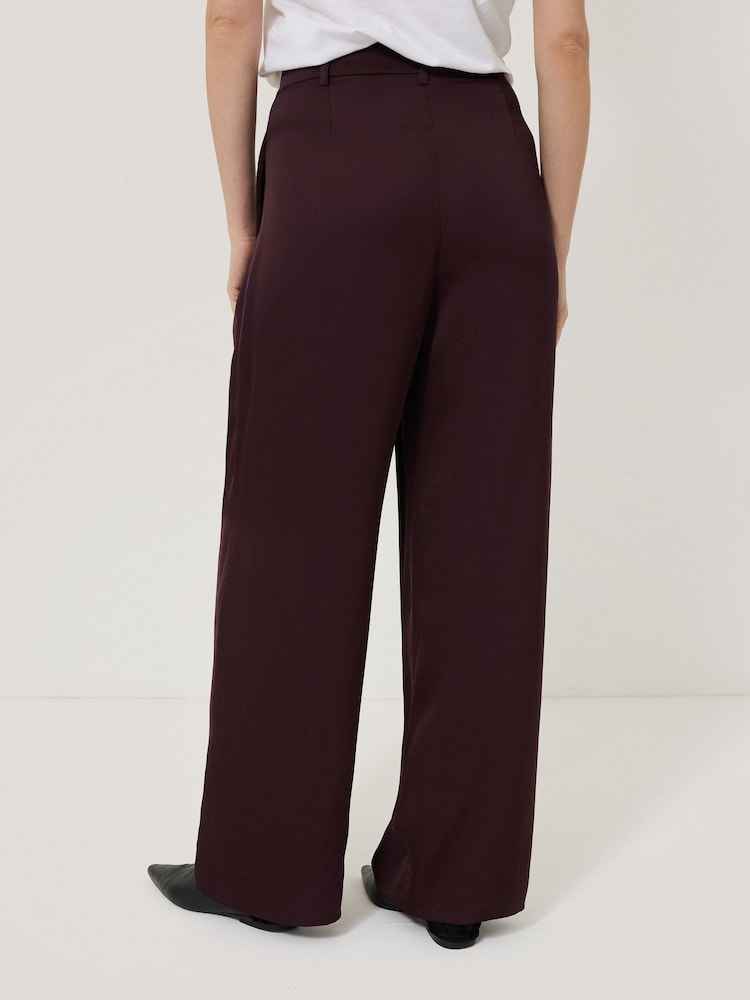 Jigsaw Red Satin Wide Leg Trousers - Image 3 of 3