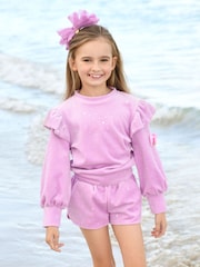 Angels Face Pink Bijou Crystal Top And Short Set - Image 1 of 3