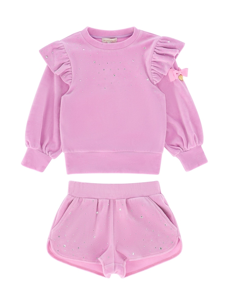 Angels Face Pink Bijou Crystal Top And Short Set - Image 2 of 3