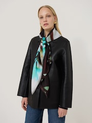 Jigsaw Black Polaroid Silk Twill Scarf - Image 1 of 3