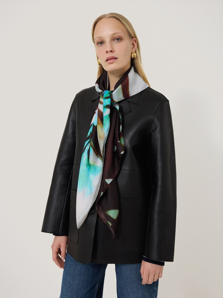 Jigsaw Black Polaroid Silk Twill Scarf - Image 1 of 3