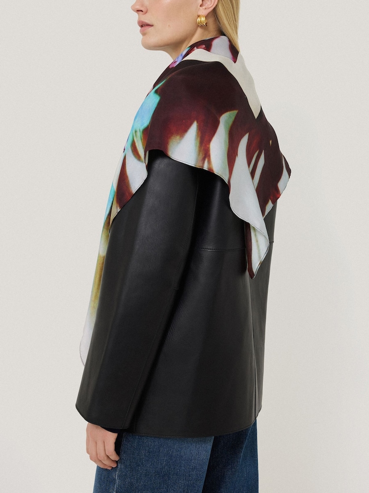 Jigsaw Black Polaroid Silk Twill Scarf - Image 2 of 3