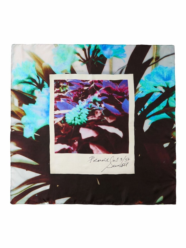 Jigsaw Black Polaroid Silk Twill Scarf - Image 3 of 3
