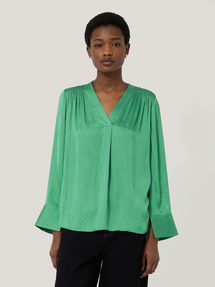 Jigsaw Green Satin Blouses - Image 1 of 6