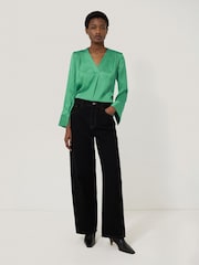 Jigsaw Green Satin Blouses - Image 3 of 6