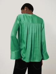 Jigsaw Green Satin Blouses - Image 5 of 6