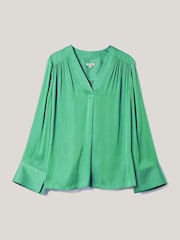 Jigsaw Green Satin Blouses - Image 6 of 6