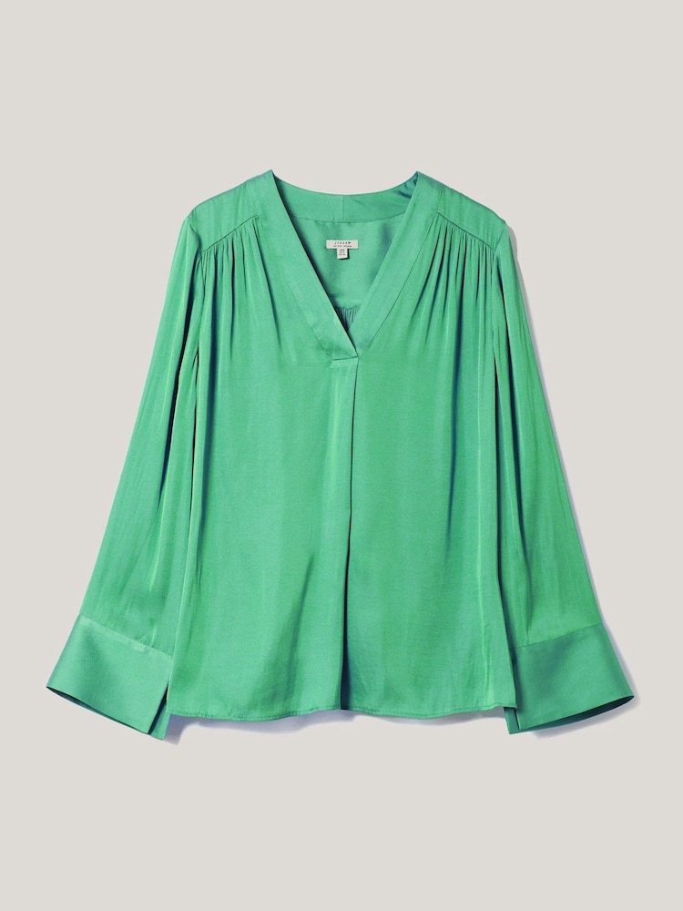 Jigsaw Green Satin Blouses - Image 6 of 6