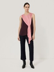 Jigsaw Red Viscose Drape Cape Top - Image 6 of 6