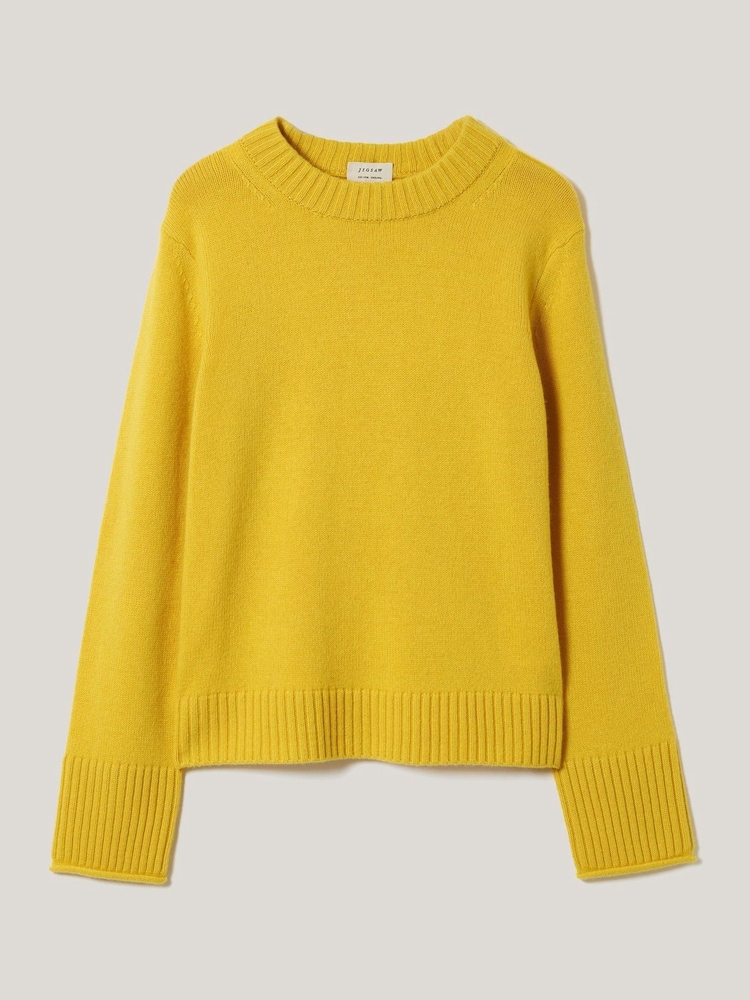 Jigsaw Yellow Wool Cashmere Blend Jumper - Image 7 of 7