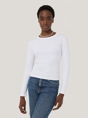 Jigsaw White Long Sleeve Fine Cotton Baby T-Shirt - Image 1 of 6