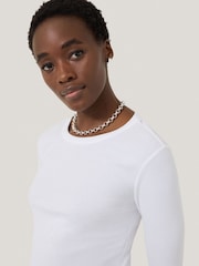 Jigsaw White Long Sleeve Fine Cotton Baby T-Shirt - Image 4 of 6