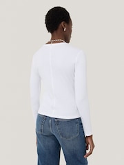 Jigsaw White Long Sleeve Fine Cotton Baby T-Shirt - Image 5 of 6