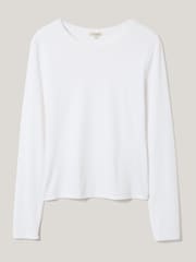 Jigsaw White Long Sleeve Fine Cotton Baby T-Shirt - Image 6 of 6
