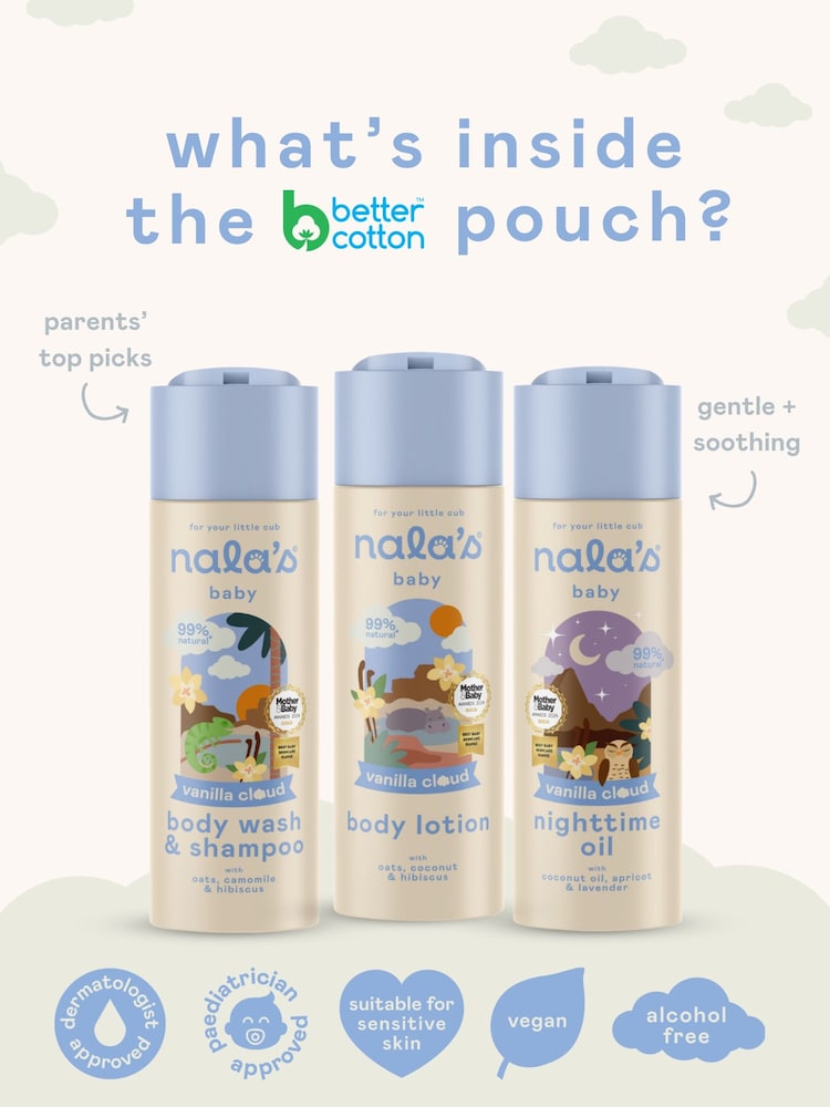 Nala's Baby Vanilla Cloud Trio 3 x 200ml - Image 2 of 5 Nala's Baby Vanilla Cloud Trio 3 x 200ml - Image 2 of 5