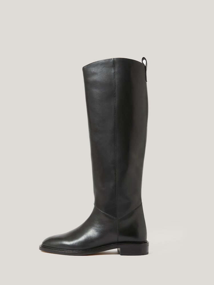 Jigsaw Black Heritage Leather Riding Boots - Image 2 of 6