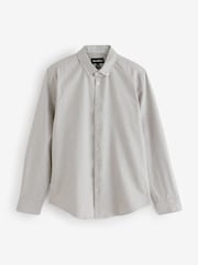 Threadbare Fog Grey Oxford Long Sleeve Shirt - Image 5 of 5