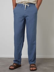 Threadbare Blue Linen Blend Trousers - Image 1 of 4