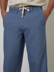 Threadbare Blue Linen Blend Trousers - Image 4 of 4