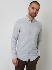 Gri Chrome - Cămașă Threadbare Oxford Mânecă lungă - Image 1 of 4