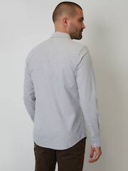 Gri Chrome - Cămașă Threadbare Oxford Mânecă lungă - Image 2 of 4