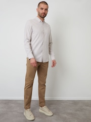 Threadbare Stone Oxford Long Sleeve Shirt - Image 3 of 4