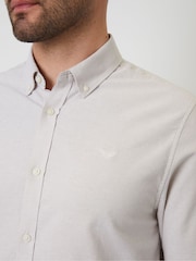 Threadbare Stone Oxford Long Sleeve Shirt - Image 4 of 4