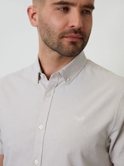 Threadbare Natural Oxford Short Sleeve Shirt - Image 4 of 4