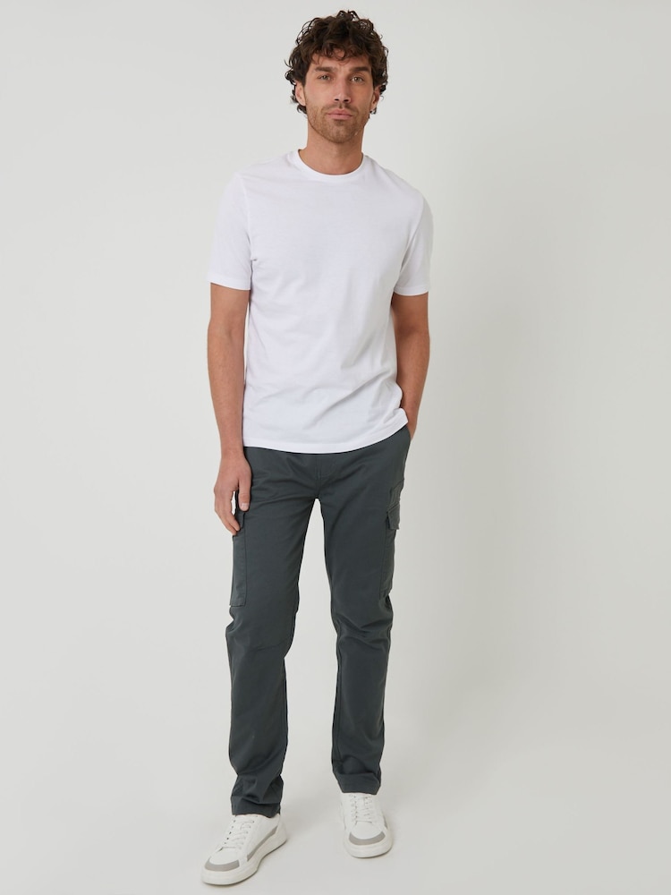 Threadbare Khaki Cotton Cargo Trousers With Stretch - Image 3 of 4