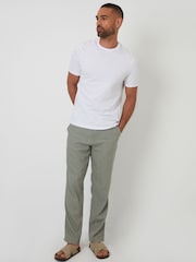 Threadbare Grey Linen Blend Trousers - Image 3 of 4