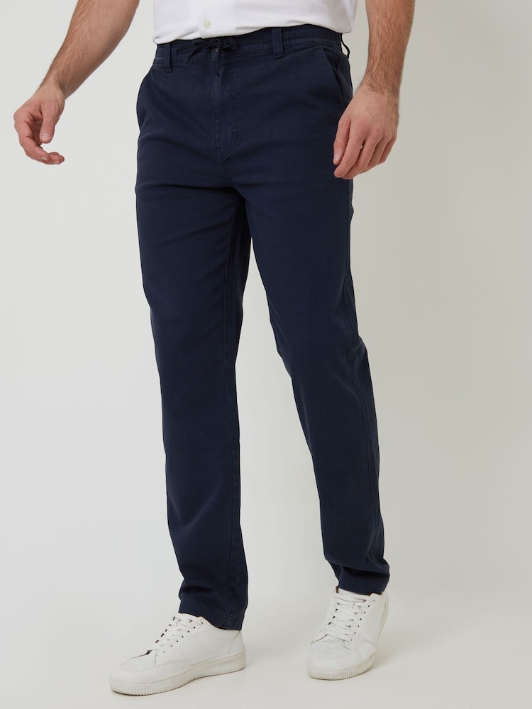 Threadbare Navy Elasticated Waist Regular Fit Chino Trousers - Image 1 of 4