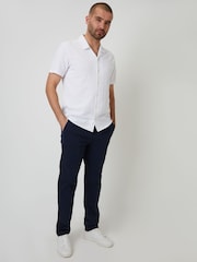 Threadbare Navy Elasticated Waist Regular Fit Chino Trousers - Image 3 of 4