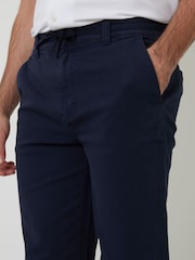 Threadbare Navy Elasticated Waist Regular Fit Chino Trousers - Image 4 of 4