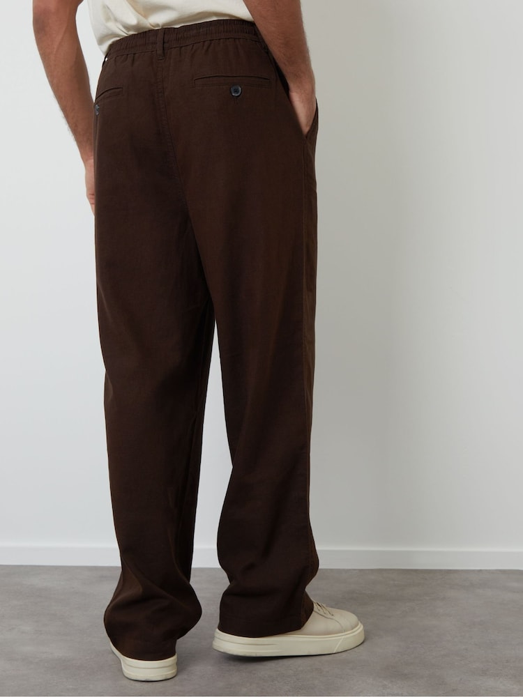 Threadbare Linen Blend Baggy Trousers - Imagen 2 de 4