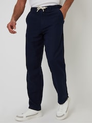 Threadbare Navy Linen Blend Trousers - Image 1 of 5