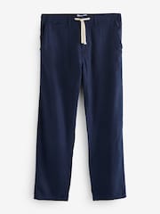 Threadbare Navy Linen Blend Trousers - Image 5 of 5