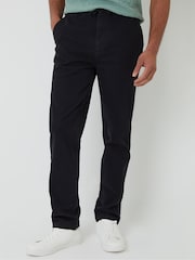 Threadbare Black Elasticated Waist Regular Fit Chino Trousers - Image 1 of 5