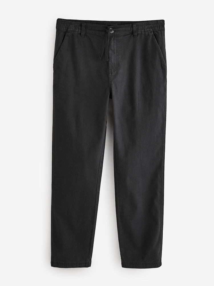 Threadbare Black Elasticated Waist Regular Fit Chino Trousers - Image 5 of 5