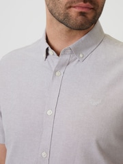 Threadbare Grey Oxford Short Sleeve Shirt - Image 4 of 4