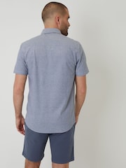 Threadbare Denim Blue Oxford Short Sleeve Shirt - Image 2 of 4