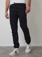 Threadbare Black Jogger Style Drawcord Trousers - Image 1 of 4